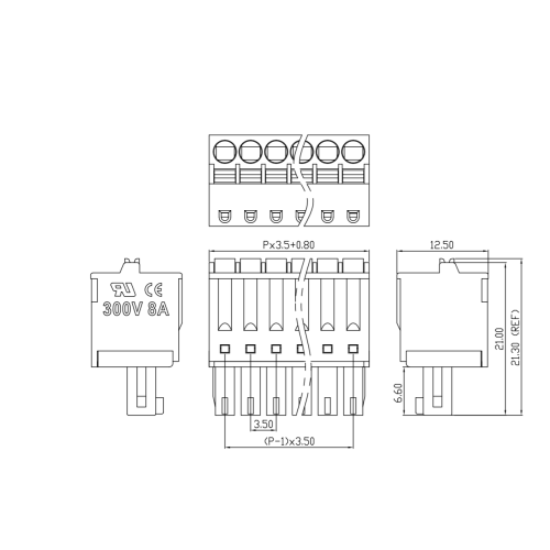 3,5-mm-Federdrücke Plug-in-Anterminal-Socket-Stecker